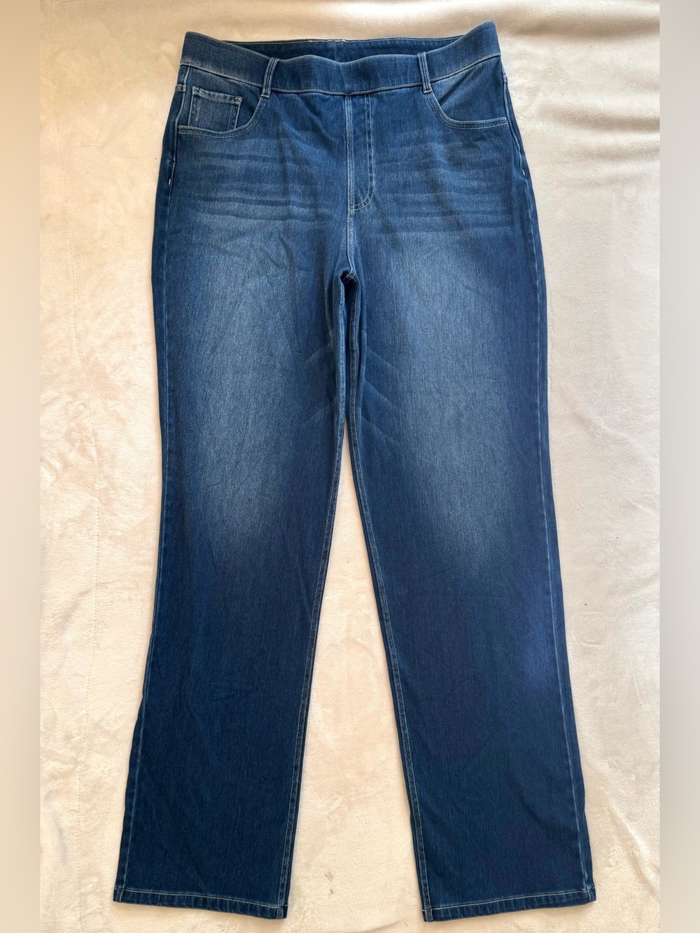 Halara XL Tall High Rise Straight Leg Stretch Blue Jeans Medium Wash 32” Inseam